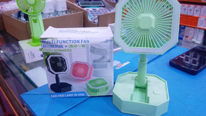 2-in-1 Portable Foldable Rechargeable Fan