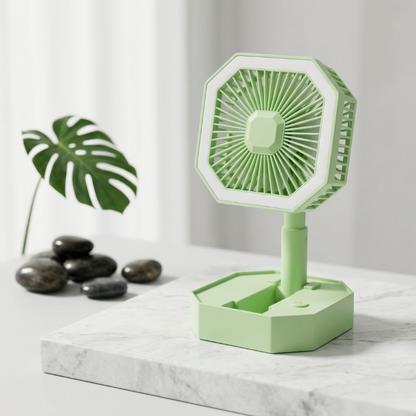 2-in-1 Portable Foldable Rechargeable Fan